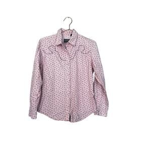 Roughrider Pearl Snap Floral Embroidered Top - Size Medium